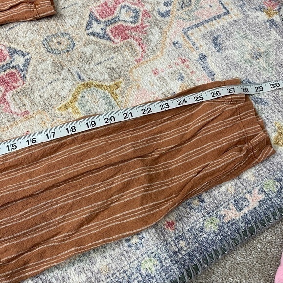 Anthropologie XS Linen‎ Blend Relaxed Fit Pants Orange Striped - Picture 11 of 11